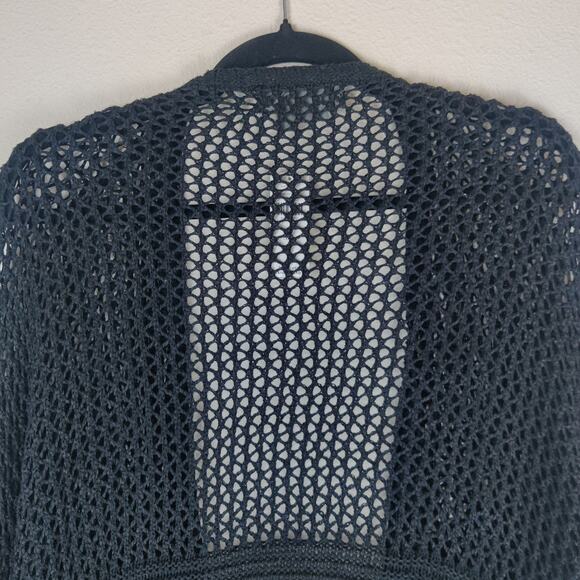 NWT By Anthropologie Julliet Cropped Open Knit Cardigan Sweater Black One Size - Picture 12 of 16